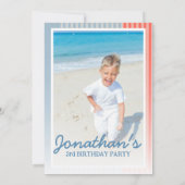 かわいい航海のビーチパーティー誕生日写真 サンキューカード (裏面)
