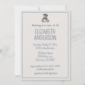 かわいい航海のブルーベビーベアパーソナライズされた 招待状 (裏面)