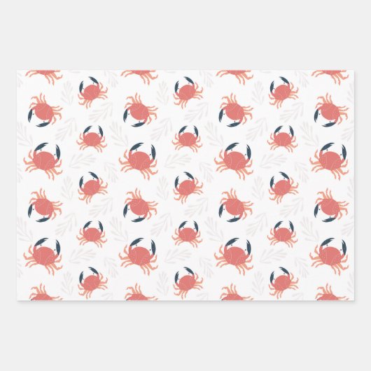 かわいい航海のホエールカニのタコ ラッピングペーパーシート (正面2)