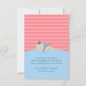 かわいい航海のホエールタコピンク赤ちゃんシャワー サンキューカード (裏面)