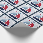 かわいい航海の帆船デザインラップ ラッピングペーパー (角)