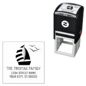 かわいい航海の帆船名差出人住所#2 セルフインキングスタンプ (インサイチュ)