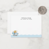 かわいい航海の帆船家族のグリーティングカード ノートカード (正面/裏面インサイチュ)