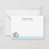 かわいい航海の帆船家族のグリーティングカード ノートカード (正面)