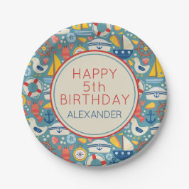 かわいい航海の海の生きパーソナライズされた物 ペーパープレート