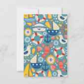 かわいい航海の海の生活 ノートカード (裏面)