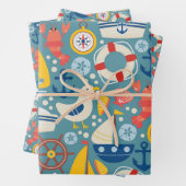 かわいい航海の海の生物 ラッピングペーパーシート (インサイチュ)