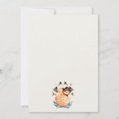 かわいい航海の海賊の船ライオンかわいい赤ちゃんシャワー サンキューカード (裏面)