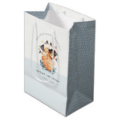 かわいい航海の海賊の船ライオンかわいい赤ちゃんシャワー ミディアムペーパーバッグ (正面アングル)