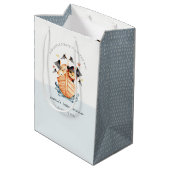 かわいい航海の海賊の船ライオンかわいい赤ちゃんシャワー ミディアムペーパーバッグ (裏面アングル)