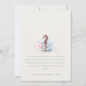 かわいい航海の海馬の写真誕生のお知らせ サンキューカード (裏面)