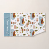 かわいい航海の灯台とボートキッド柄 バスタオルセット (ハンドタオル)