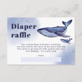 かわいい航海の青おむつラッフルベビーシャワー エンクロージャーカード (正面)