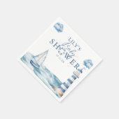 かわいい航海オーシャンベイビーシャワー スタンダードカクテルナプキン (角)