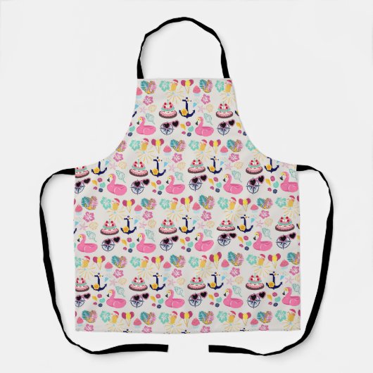かわいい航海風バースデー エプロン (正面)