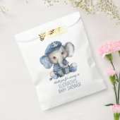 かわいい航海風ブルーの赤ちゃん象のベビーシャワー フェイバーバッグ (封をした状態)