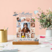 かわいい航空クマ男の赤ちゃん写真集1年 アクリルサイン (ウェディング)