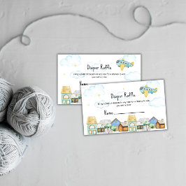 かわいい航空パイロットおむつくじ ベビーシャワー エンクロージャーカード