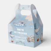 かわいい航空飛行機ボーイバースデーパーティー フェイバーボックス (裏面サイド)