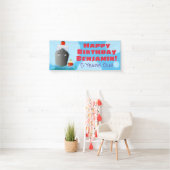 かわいい船のタグボートの漫画の誕生日 横断幕 (インサイチュ)