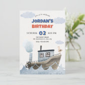 かわいい船の誕生日 招待状 (スタンド正面)