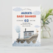 かわいい船の赤ちゃんシャワー 招待状 (スタンド正面)
