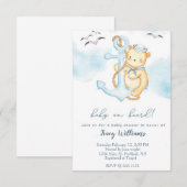 かわいい船乗りクマちゃんのベビーシャワー招待状 招待状 (正面/裏面)