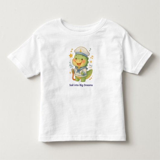 かわいい船乗り恐竜 - 恐竜の仕事 トドラーTシャツ (正面)