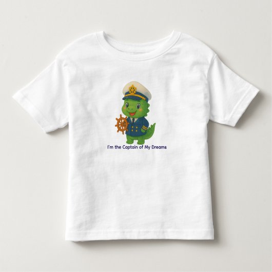 かわいい船長恐竜 – 恐竜の仕事 トドラーTシャツ (正面)