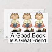 かわいい良い本は友素晴らし人Tシャツ ポストカード (正面/裏面)