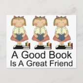かわいい良い本は友素晴らし人Tシャツ ポストカード (正面)