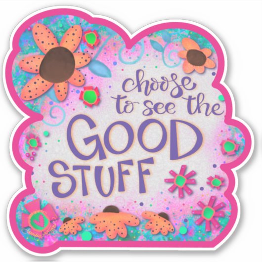 かわいい良い物ガーリーピンクのインスピレーションのシール シール (正面)