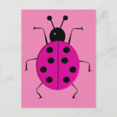 かわいい色とりどりのてんとう虫、ラッキーアイテムの丸い時計よ ポストカード (正面)