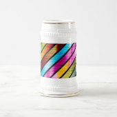 かわいい色とりどりのストライプ ビールジョッキ (中央)