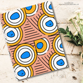 かわいい色とりどりのチベット幾何学模様 ピンク ブルー ノートブック