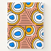 かわいい色とりどりのチベット幾何学模様 ピンク 青 ノートブック (裏面)