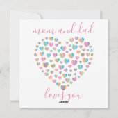 かわいい色とりどりのハート模様 シーズンカード (裏面)