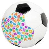 かわいい色とりどりのピクセルモンスター模様 サッカーボール (3/4)