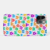 かわいい色とりどりのピクセルモンスター模様 Case-Mate iPhoneケース (裏面(横))