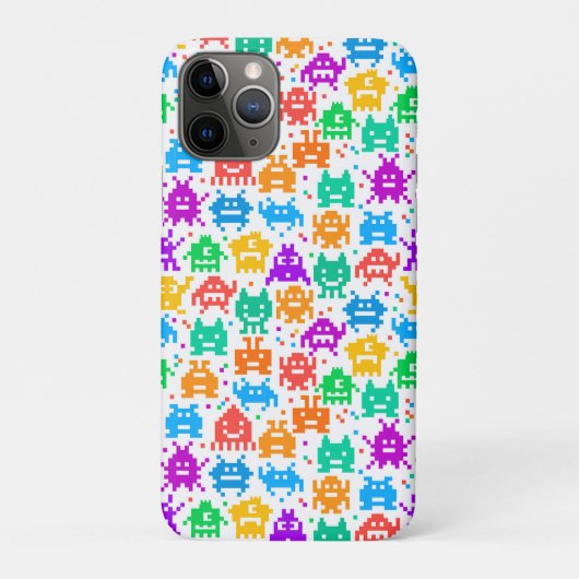 かわいい色とりどりのピクセルモンスター模様 Case-Mate iPhoneケース (裏)