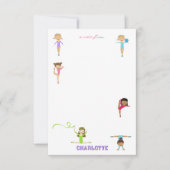 かわいい色とりどりの体操少女 ノートカード (正面)