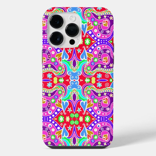 かわいい色とりどりの手描きパターン封筒 iPhoneケース (裏面)