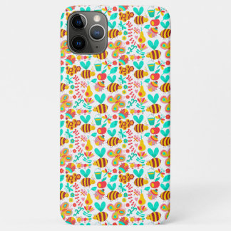 かわいい色とりどりの昆虫の模様 iPhone 11 PRO MAXケース