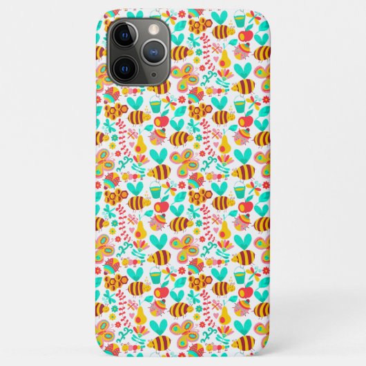 かわいい色とりどりの昆虫の模様 Case-Mate iPhoneケース (裏面)