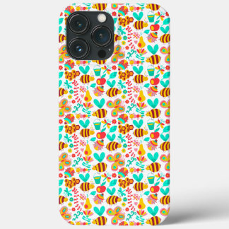 かわいい色とりどりの昆虫の模様 iPhone 13 PRO MAXケース