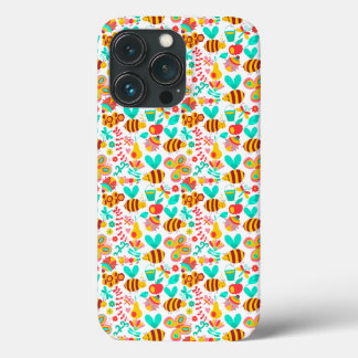 かわいい色とりどりの昆虫の模様 iPhone 13 PROケース