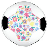 かわいい色とりどりの春の花の模様 サッカーボール (回転)