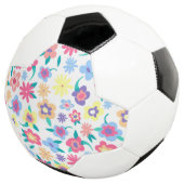 かわいい色とりどりの春の花の模様 サッカーボール (3/4)
