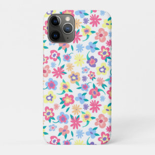 かわいい色とりどりの春の花の模様 iPhone 11 PROケース