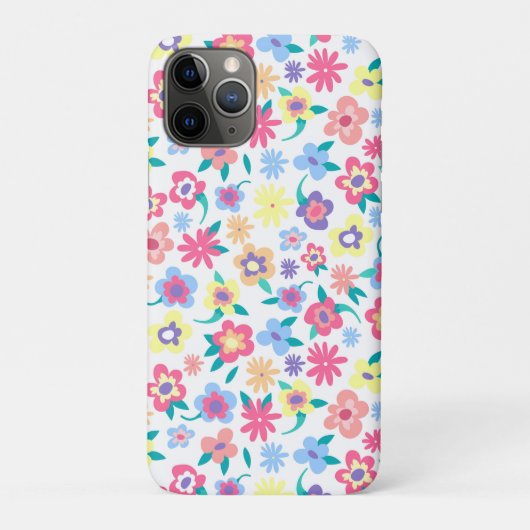 かわいい色とりどりの春の花の模様 Case-Mate iPhoneケース (裏)